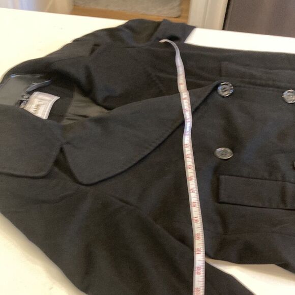 JANE POST 100% Cashmere Loro Piana Black Double Breasted Coat Medium - Picture 6 of 13